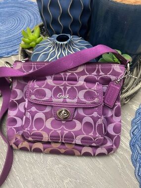 Coach Signature Purple Crossbody Bag